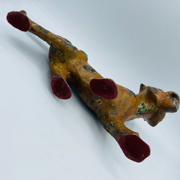 TIGER Decorative Figure Large Slinking Brass Copper Tone Item Made in India 15" - Picture 8 of 12